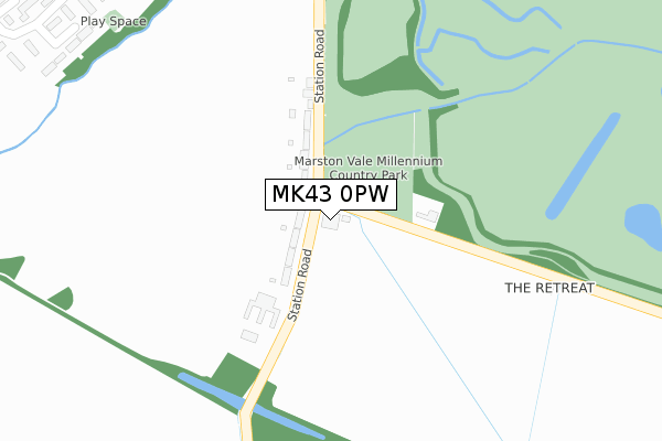 MK43 0PW map - large scale - OS Open Zoomstack (Ordnance Survey) MK43 0PW map - large scale - OS Open Zoomstack (Ordnance Survey)
