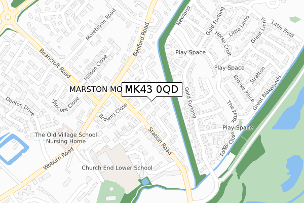 MK43 0QD map - large scale - OS Open Zoomstack (Ordnance Survey) MK43 0QD map - large scale - OS Open Zoomstack (Ordnance Survey)