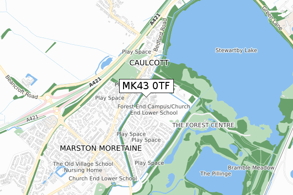 MK43 0TF map - small scale - OS Open Zoomstack (Ordnance Survey) MK43 0TF map - small scale - OS Open Zoomstack (Ordnance Survey)