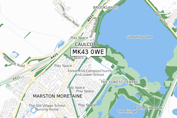 MK43 0WE map - small scale - OS Open Zoomstack (Ordnance Survey) MK43 0WE map - small scale - OS Open Zoomstack (Ordnance Survey)