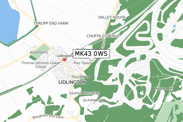 MK43 0WS map - small scale - OS Open Zoomstack (Ordnance Survey) MK43 0WS map - small scale - OS Open Zoomstack (Ordnance Survey)