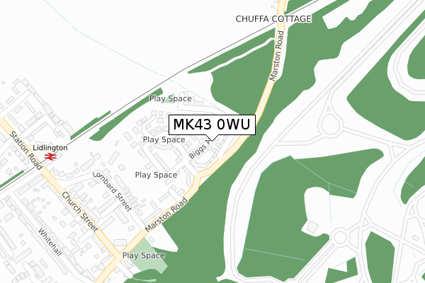 MK43 0WU map - large scale - OS Open Zoomstack (Ordnance Survey) MK43 0WU map - large scale - OS Open Zoomstack (Ordnance Survey)