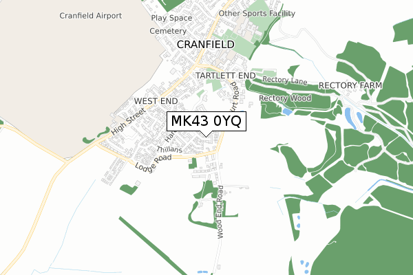 MK43 0YQ map - small scale - OS Open Zoomstack (Ordnance Survey) MK43 0YQ map - small scale - OS Open Zoomstack (Ordnance Survey)