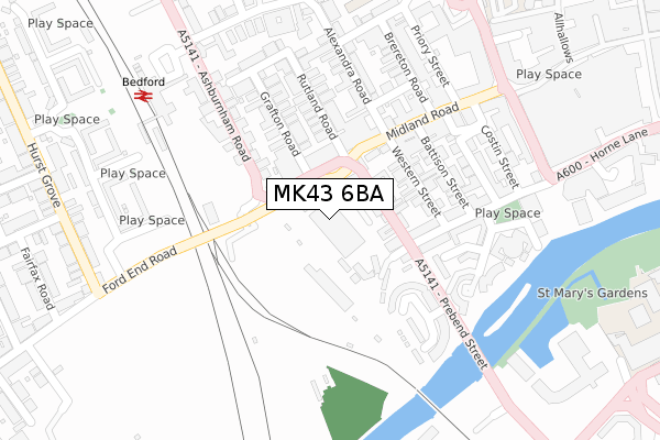 MK43 6BA map - large scale - OS Open Zoomstack (Ordnance Survey) MK43 6BA map - large scale - OS Open Zoomstack (Ordnance Survey)