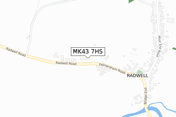 MK43 7HS map - large scale - OS Open Zoomstack (Ordnance Survey)