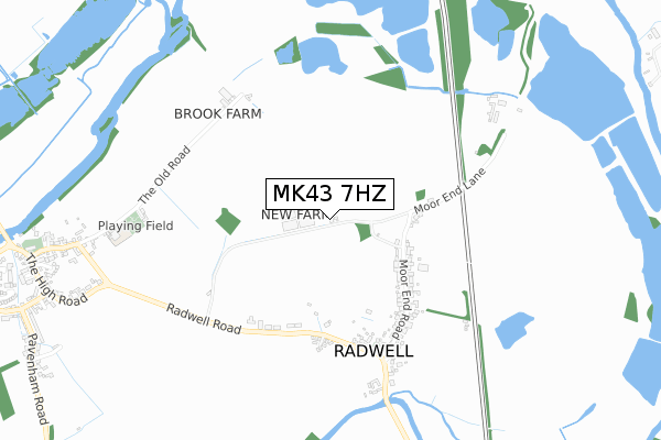 MK43 7HZ map - small scale - OS Open Zoomstack (Ordnance Survey) MK43 7HZ map - small scale - OS Open Zoomstack (Ordnance Survey)