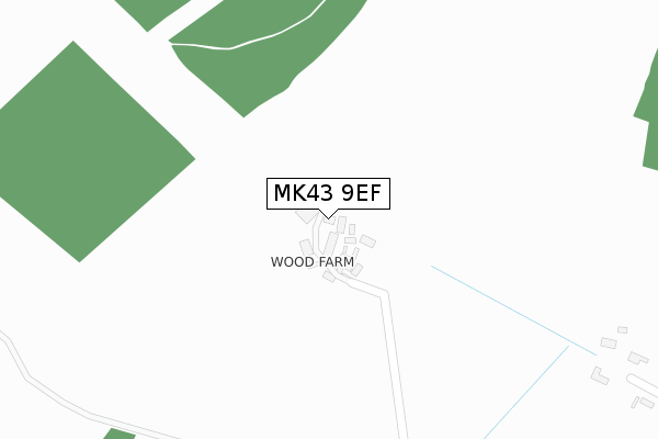 MK43 9EF map - large scale - OS Open Zoomstack (Ordnance Survey)