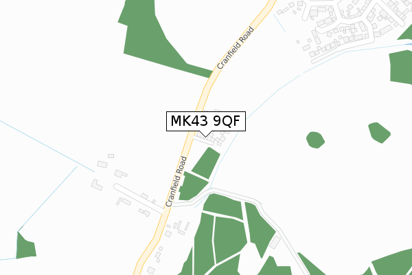 MK43 9QF map - large scale - OS Open Zoomstack (Ordnance Survey)