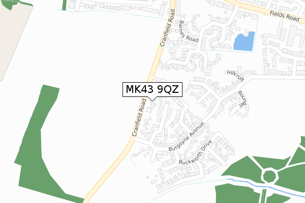 MK43 9QZ map - large scale - OS Open Zoomstack (Ordnance Survey) MK43 9QZ map - large scale - OS Open Zoomstack (Ordnance Survey)
