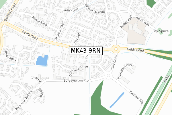 MK43 9RN map - large scale - OS Open Zoomstack (Ordnance Survey) MK43 9RN map - large scale - OS Open Zoomstack (Ordnance Survey)