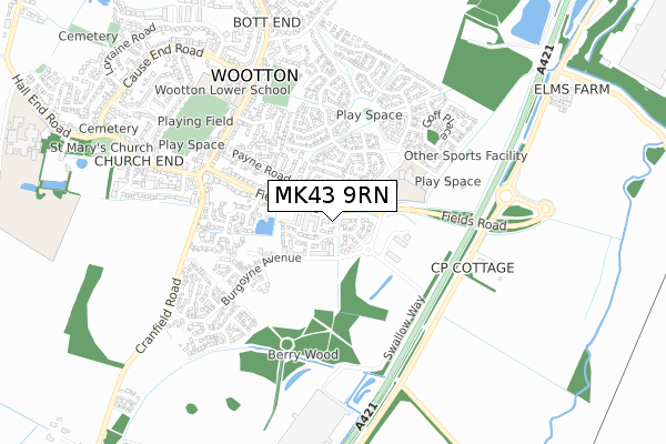 MK43 9RN map - small scale - OS Open Zoomstack (Ordnance Survey) MK43 9RN map - small scale - OS Open Zoomstack (Ordnance Survey)