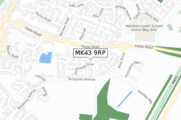 MK43 9RP map - large scale - OS Open Zoomstack (Ordnance Survey) MK43 9RP map - large scale - OS Open Zoomstack (Ordnance Survey)