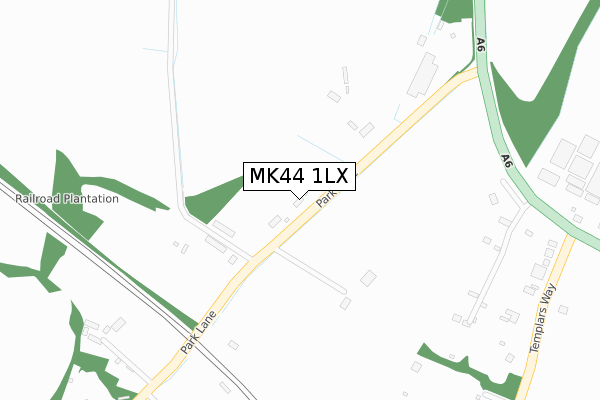 MK44 1LX map - large scale - OS Open Zoomstack (Ordnance Survey)