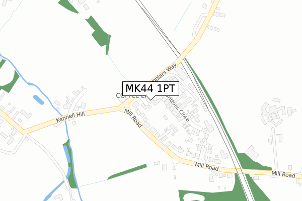 MK44 1PT map - large scale - OS Open Zoomstack (Ordnance Survey)