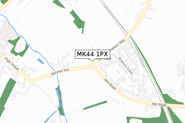 MK44 1PX map - large scale - OS Open Zoomstack (Ordnance Survey)