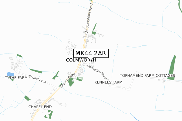 MK44 2AR map - small scale - OS Open Zoomstack (Ordnance Survey)