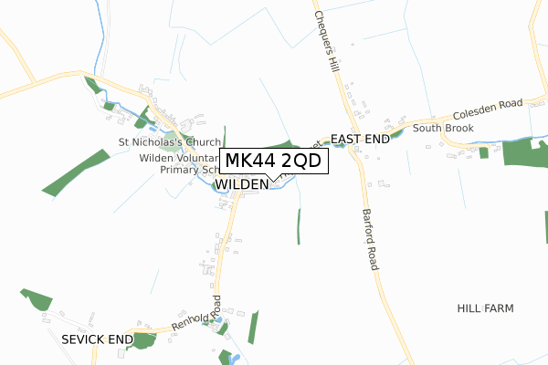 MK44 2QD map - small scale - OS Open Zoomstack (Ordnance Survey) MK44 2QD map - small scale - OS Open Zoomstack (Ordnance Survey)