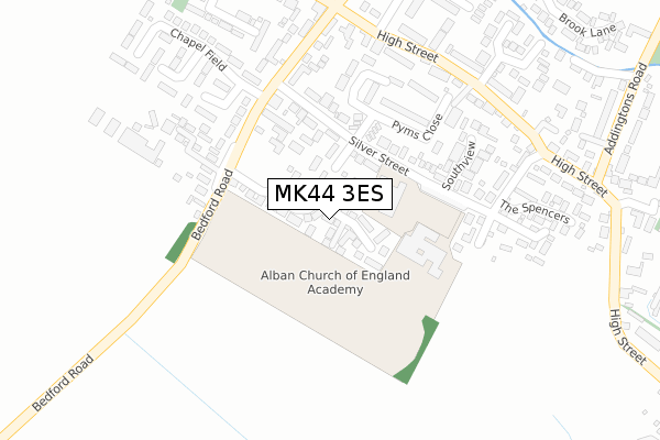 MK44 3ES map - large scale - OS Open Zoomstack (Ordnance Survey)