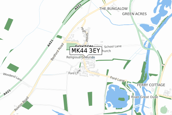 MK44 3EY map - small scale - OS Open Zoomstack (Ordnance Survey)