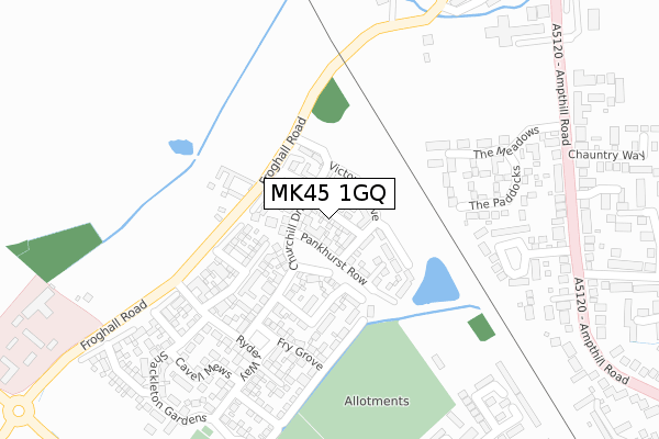 MK45 1GQ map - large scale - OS Open Zoomstack (Ordnance Survey) MK45 1GQ map - large scale - OS Open Zoomstack (Ordnance Survey)