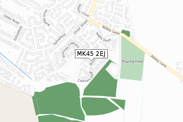 MK45 2EJ map - large scale - OS Open Zoomstack (Ordnance Survey)