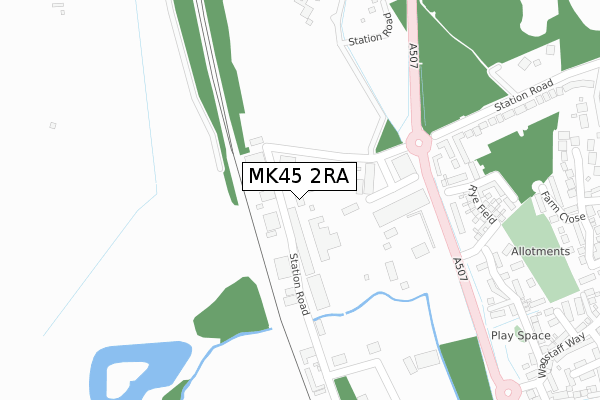 MK45 2RA map - large scale - OS Open Zoomstack (Ordnance Survey)