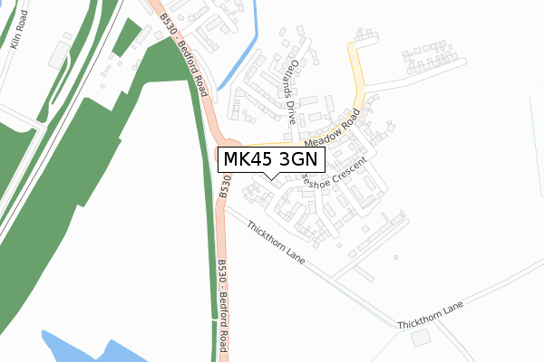MK45 3GN map - large scale - OS Open Zoomstack (Ordnance Survey)