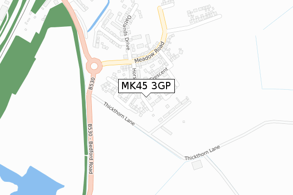 MK45 3GP map - large scale - OS Open Zoomstack (Ordnance Survey)