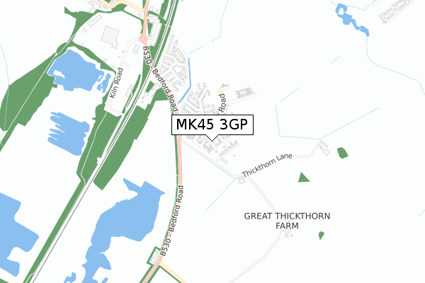 MK45 3GP map - small scale - OS Open Zoomstack (Ordnance Survey)