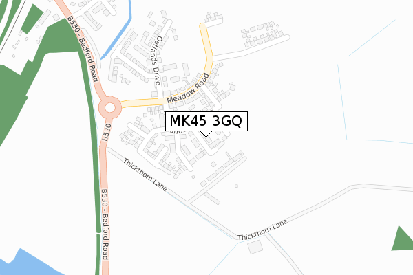 MK45 3GQ map - large scale - OS Open Zoomstack (Ordnance Survey)