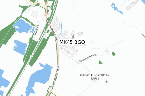 MK45 3GQ map - small scale - OS Open Zoomstack (Ordnance Survey)