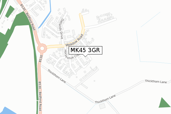 MK45 3GR map - large scale - OS Open Zoomstack (Ordnance Survey)