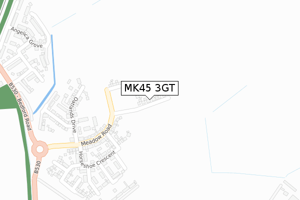 MK45 3GT map - large scale - OS Open Zoomstack (Ordnance Survey)