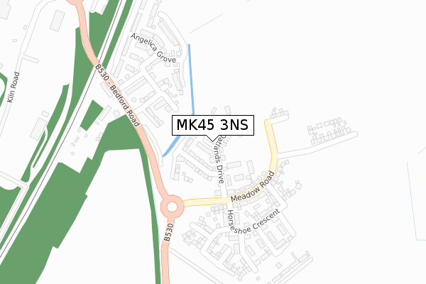 MK45 3NS map - large scale - OS Open Zoomstack (Ordnance Survey)