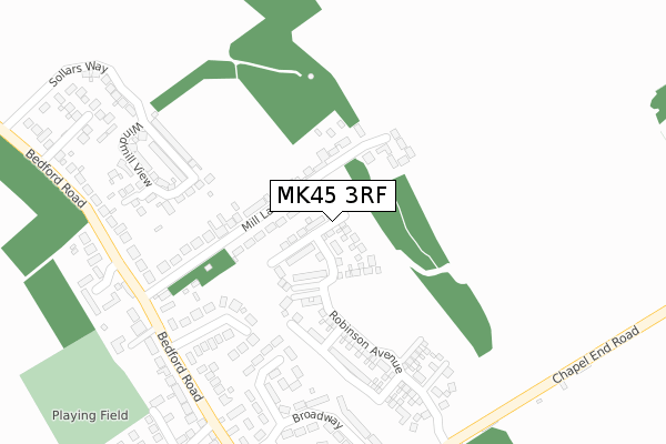MK45 3RF map - large scale - OS Open Zoomstack (Ordnance Survey)