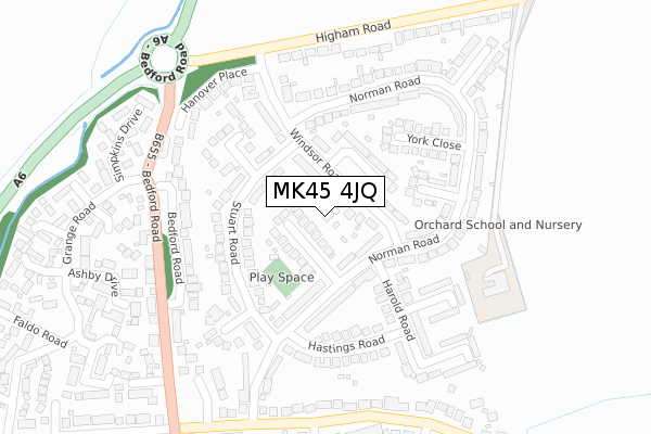 MK45 4JQ map - large scale - OS Open Zoomstack (Ordnance Survey) MK45 4JQ map - large scale - OS Open Zoomstack (Ordnance Survey)