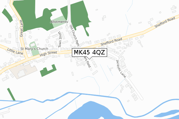 MK45 4QZ map - large scale - OS Open Zoomstack (Ordnance Survey)
