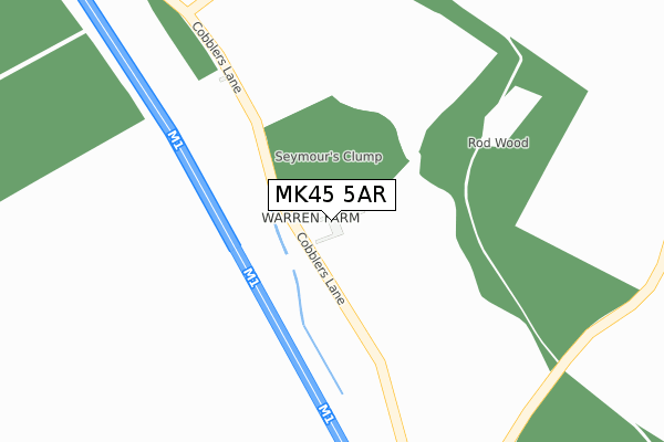 MK45 5AR map - large scale - OS Open Zoomstack (Ordnance Survey)