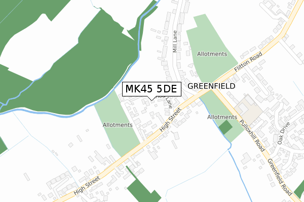 MK45 5DE map - large scale - OS Open Zoomstack (Ordnance Survey)