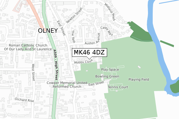 MK46 4DZ map - large scale - OS Open Zoomstack (Ordnance Survey)