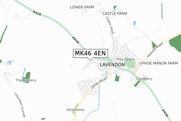 MK46 4EN map - small scale - OS Open Zoomstack (Ordnance Survey)