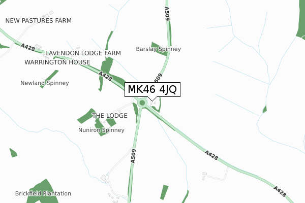 MK46 4JQ map - small scale - OS Open Zoomstack (Ordnance Survey)