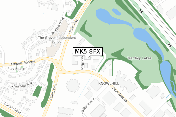 MK5 8FX map - large scale - OS Open Zoomstack (Ordnance Survey)