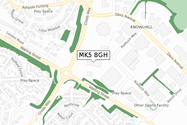 MK5 8GH map - large scale - OS Open Zoomstack (Ordnance Survey)