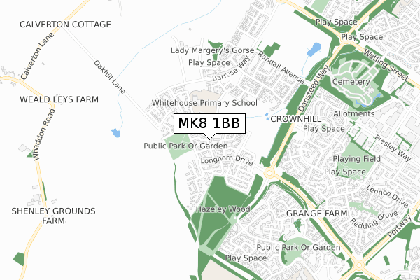 MK8 1BB map - small scale - OS Open Zoomstack (Ordnance Survey) MK8 1BB map - small scale - OS Open Zoomstack (Ordnance Survey)
