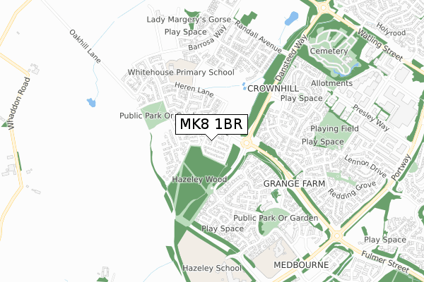 MK8 1BR map - small scale - OS Open Zoomstack (Ordnance Survey) MK8 1BR map - small scale - OS Open Zoomstack (Ordnance Survey)