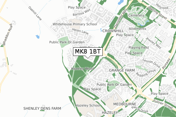MK8 1BT map - small scale - OS Open Zoomstack (Ordnance Survey) MK8 1BT map - small scale - OS Open Zoomstack (Ordnance Survey)