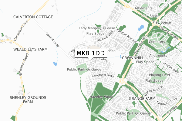 MK8 1DD map - small scale - OS Open Zoomstack (Ordnance Survey) MK8 1DD map - small scale - OS Open Zoomstack (Ordnance Survey)