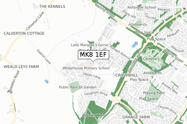 MK8 1EF map - small scale - OS Open Zoomstack (Ordnance Survey) MK8 1EF map - small scale - OS Open Zoomstack (Ordnance Survey)