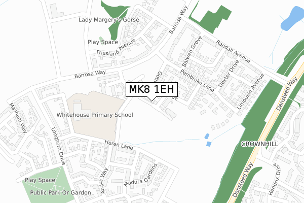 MK8 1EH map - large scale - OS Open Zoomstack (Ordnance Survey)